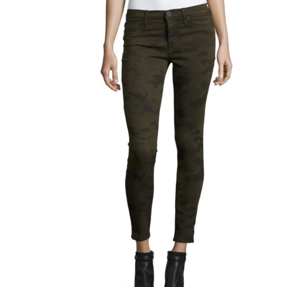 Hudson Dark olive green camouflage Krista Ankle Super Skinny Jeans sz.25